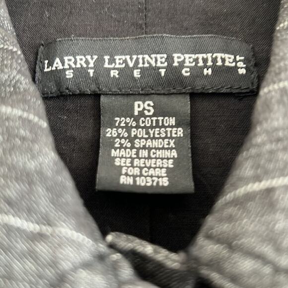 Larry Levine Two Piece Gray and White Pin Stripe Short Sleeve Pant Suit PS - Picture 5 of 12